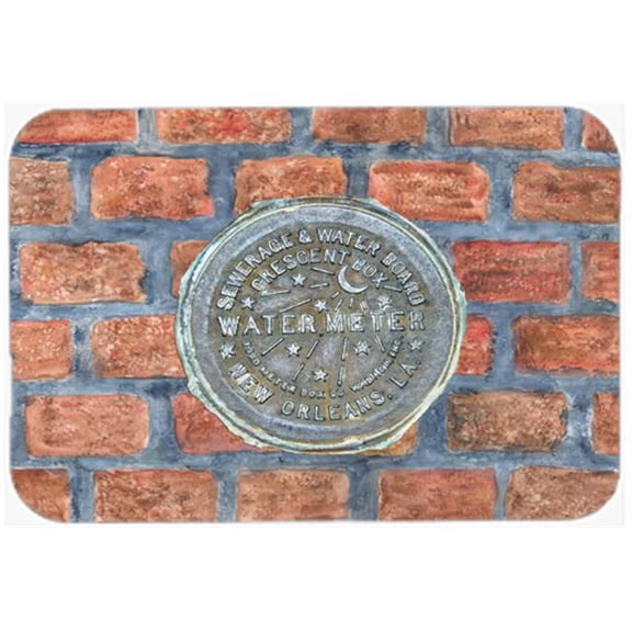 15 X 12 In. New Orleans Watermeter on Bricks Glass Cutting Board Large Size