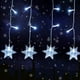 thumbnail image 2 of Cortina de luces LED con forma de copo de nieve, tira de luces de hielo para decoración de exteriores, cadena de luces de cono de hielo, cadena de luces de mariposa, luces para vestidos navideños, 2 of 5