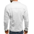 thumbnail image 4 of Miluxas Men's Autumn Winter Button Solid Color Vintage Denim Jacket Tops Blouse Coat White 10(XL), 4 of 4