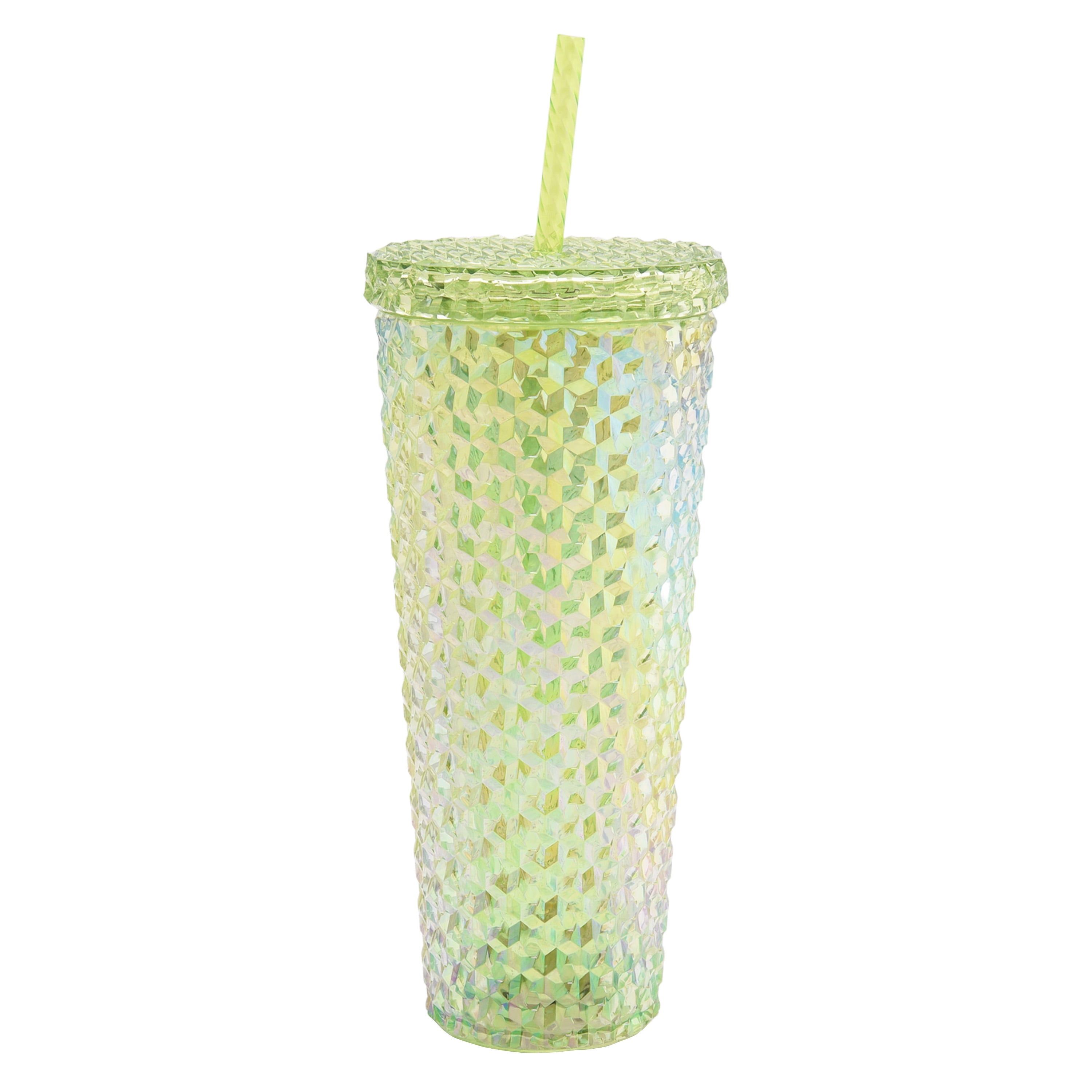 Mainstays 4-Pack 26-Ounce Textured Tumbler with Straw, Matte Blue