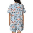 thumbnail image 4 of Womens Pajama Sets With Pocket, Rose Flowers Blue a Lounge Sets Short Sleeve Sleepwear PJ Sets for Women, 4 of 6