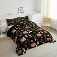 thumbnail image 2 of Manfei Vintage Pumpkin Child Queen Comforter Set, Autumn Leaf Plant Bedding Sets, Rustic Farmhouse Reversible Bedding Comforter Set, Lightweight Room Decor, 3-Piece, 2 of 8