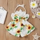 thumbnail image 3 of Odeerbi 6M-3Y Niñas Verano Girasol Rompers Encaje Algodón Halter Sudadera Lindo Sin Espalda Suspensión Pantalones Generales, 3 of 9