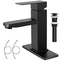 HOUFIY SUS304 Matte Black Single Bathroom Faucet