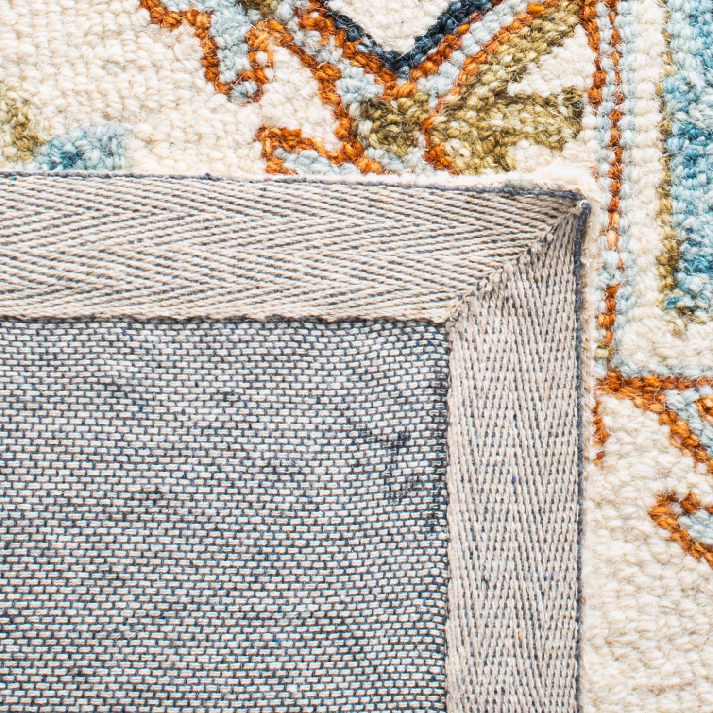 SAFAVIEH Capri Cletus Medallion Wool Area Rug, Ivory/Rust, 9' x 12'