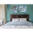 thumbnail image 3 of HFDF Teal Flowers Canvas Wall Art Magnolia White Floral Picture Gold Textured Grey Blue Patg Turquoise Artwork for Livg Room Bedroom Bathroom Home Office Wall Decor, Large 24x20inch Framed, 3 of 6