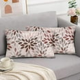 thumbnail image 5 of Dahlia Pillow Covers 12x20 Inch Set of 2 Summer Rust Geometric Flower Outdoor Decorative Throw Pillows Farmhouse Rust Red Pillow Case Linen Square Cushion Cover for Home Sofa Living Room, 5 of 6
