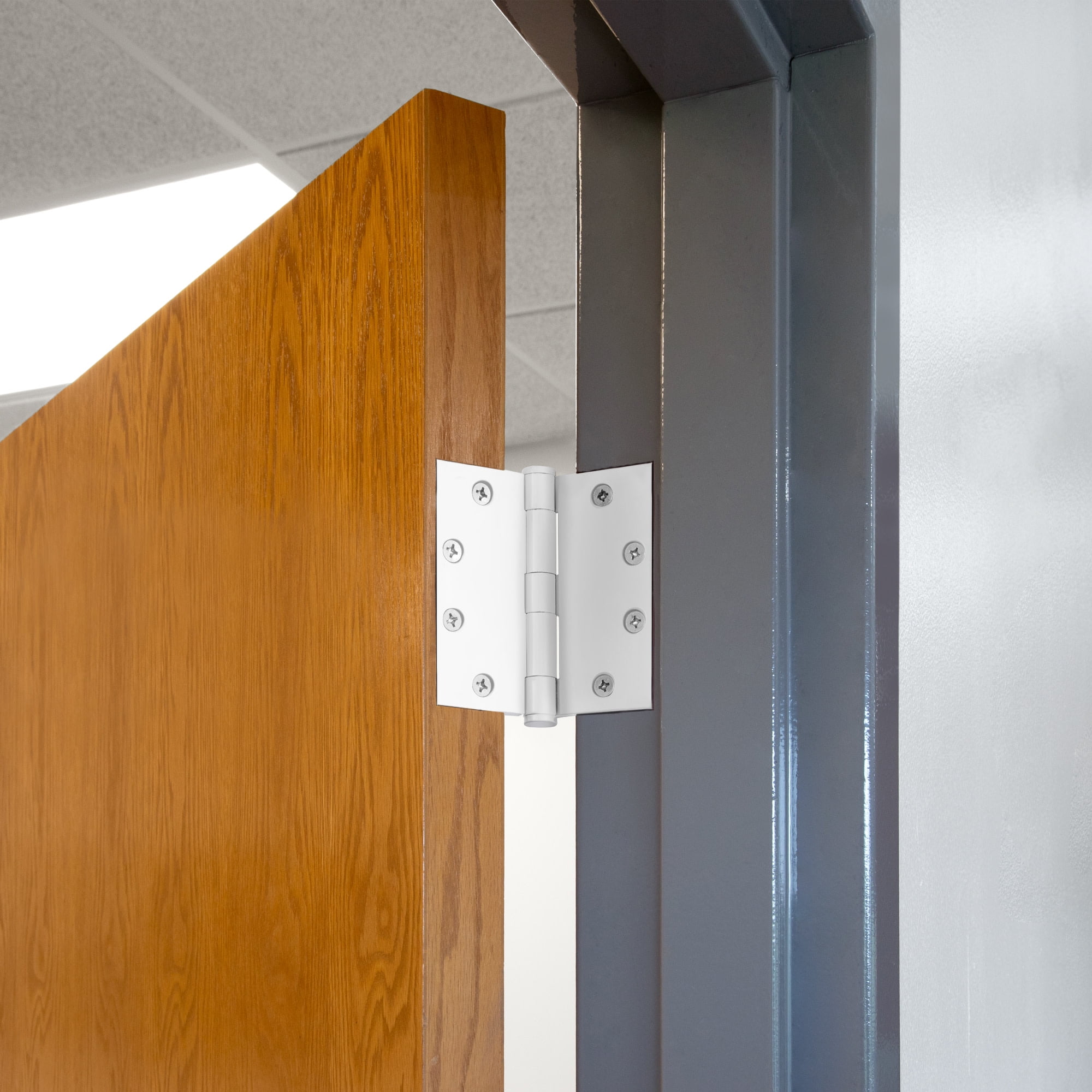 Design House 6-Pack 4.5" H x .625" Radius Square Butterfly Interior/Exterior Door Hinges, White