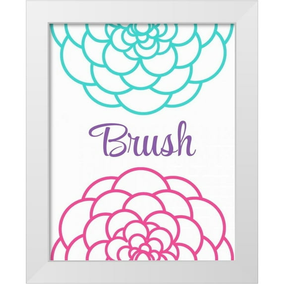Robinson, Tamara 12x14 White Modern Wood Framed Museum Art Print Titled - Brush Flower