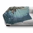 thumbnail image 3 of Animal Soft Flannel Fleece Throw Blanket, Giant Swimming in Ocean Water Humor Tropical Graphic, Cozy Plush for Indoor and Outdoor Use, 70" x 90", Slate Blue Turquoise, by Ambesonne, 3 of 6