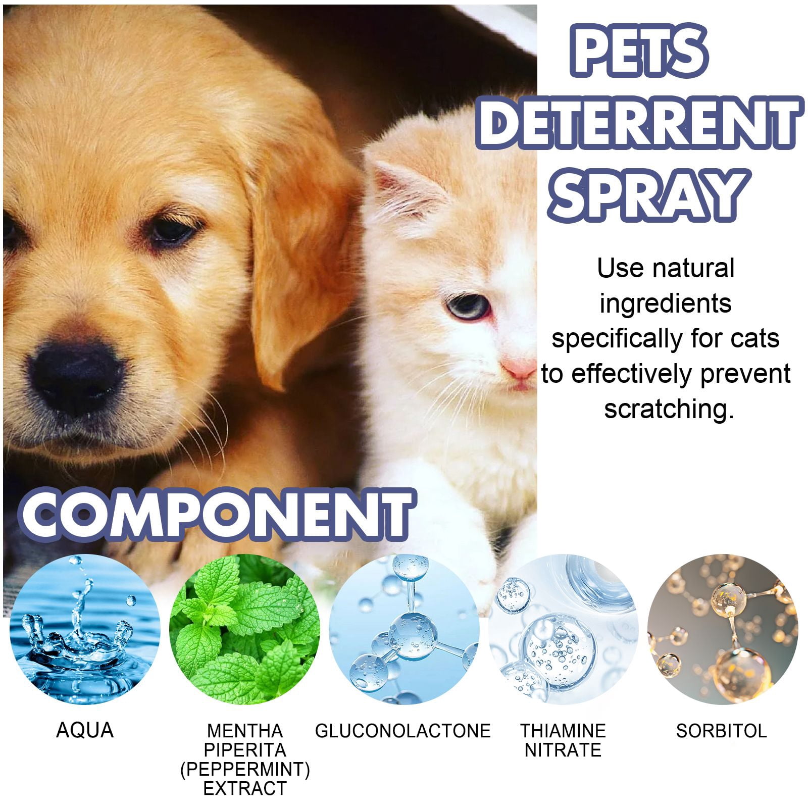 Alvantor Cat Scratch Deterrent Spray, Natural Peppermint Repellent, Anti Scratch Protector for Furniture