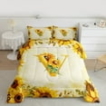 thumbnail image 2 of jejeloiu Initial Letter V Full Size Comforter Sets,Vintage Country Sunflower Bedding Comforter Set,Rustic Farmhouse Cabin Bedding Sets For Girl,Breathable Bedroom Decoration Reversible,3pcs, 2 of 8