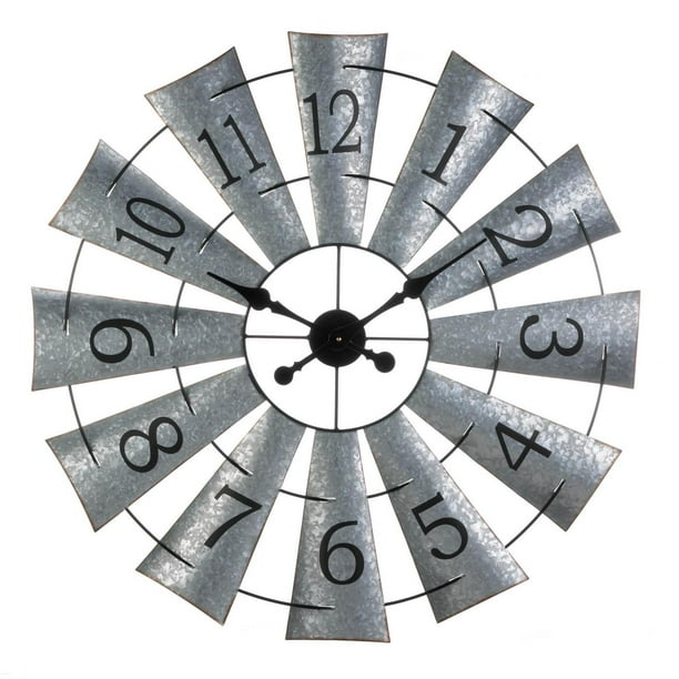large metal windmill wall clock