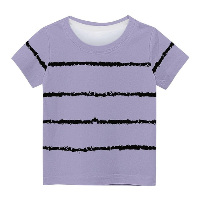 Lolmot Chemises pour Filles, Chemises pour Enfants Manches Courtes T-Shirt Graphique Col Rond Crop Top pour Filles et Garçons de 3 à 14 Ans T-Shirt Tee