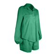 thumbnail image 2 of 2 Piece Sets For Women Women's Fashion Casual Set Summer Lace Long Sleeve Top with Solid Shorts Two Piece Outfit, 2 of 5