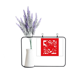 thumbnail image 1 of Corte de papel de China buey animal del Zodiaco Tarjeta de jarrón de lavanda artificial, 1 of 3