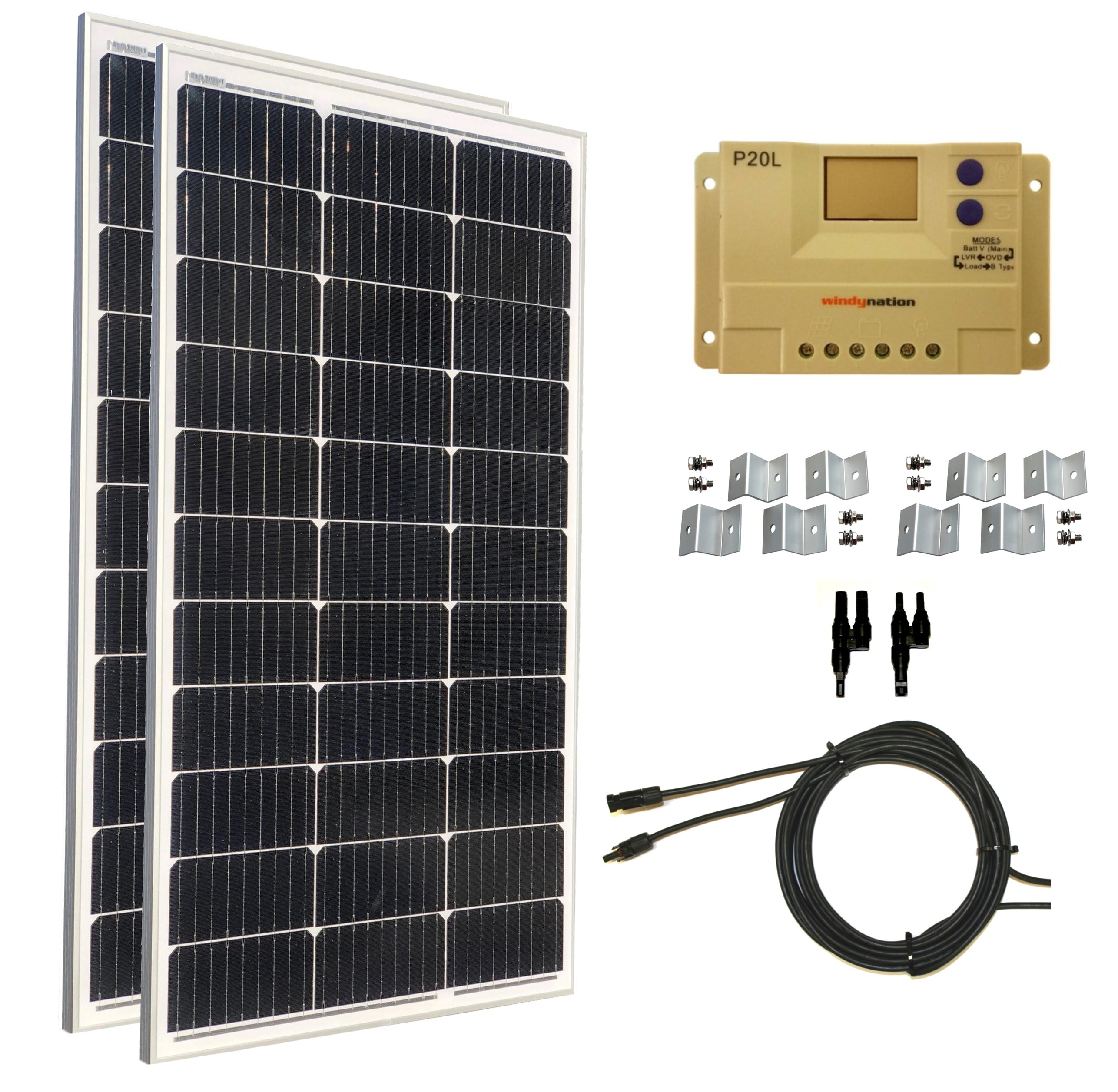 200Watt Monocrystalline Solar Panel Kit with 20 Amp Solar Charge
