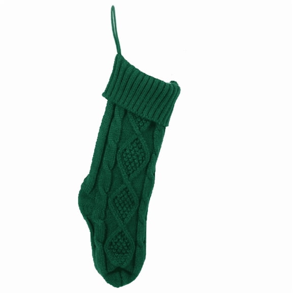 Yxwen Large Knit Christmas Stockings 18 Inch, Large Family Xmas Stockings for Fireplace Hanging, Cable Knit Holiday Decor, Xmas Gift, Green