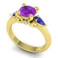 thumbnail image 2 of 2.50 Ct Round Shape Amethyst & Blue Sapphire Gemstone Trendy Anniversary Ring for her Solid 14K Yellow Gold Size 6.5 by Diamond-Capitals, 2 of 8