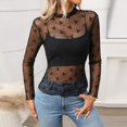 thumbnail image 5 of JIUWEN Women's Basic Long Sleeves Mesh Sheer Tops-Dark Gray-Xl,Sheer Tops for Women,Long Sleeve Mesh Tops for Women, 5 of 7