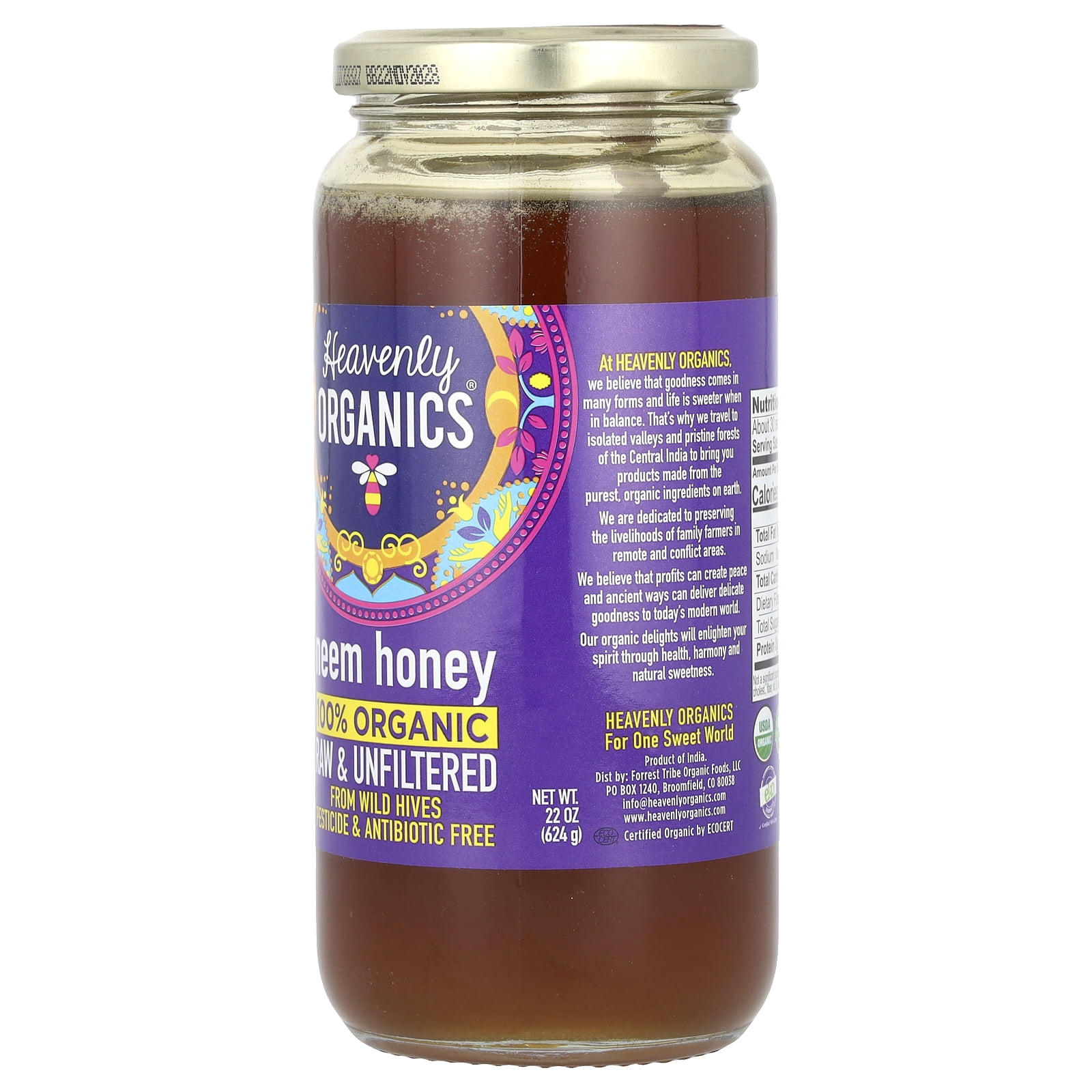 Heavenly Organics Organic Raw Neem Honey 22 oz.