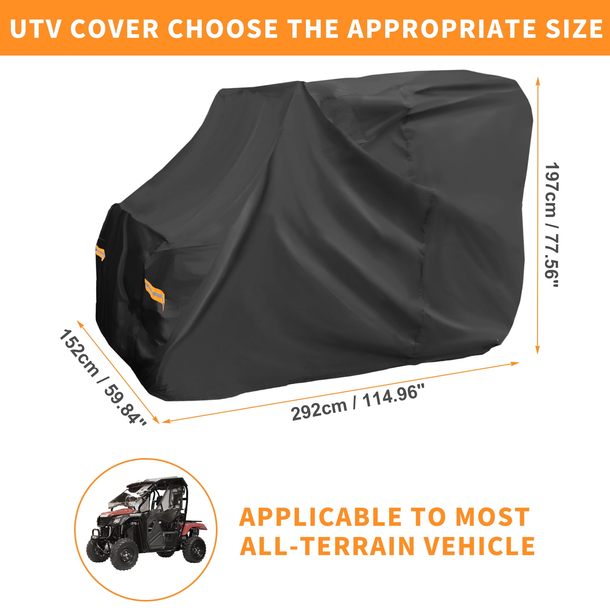 Unique Bargains Waterproof UTV Cover for Honda Pioneer 700 Black