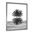 thumbnail image 2 of Designart 'Black and White Striped Under Tropical Leaf II' Modern Framed Art Print, 2 of 4