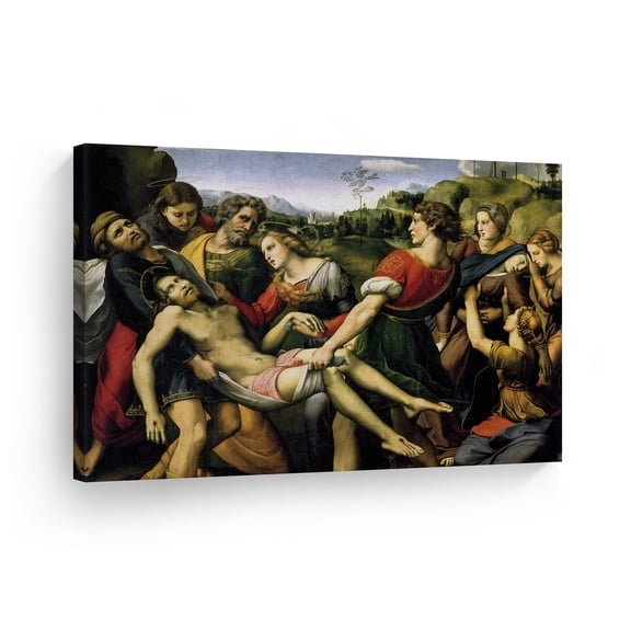 Smile Art Design The Deposition by Raphael Art Canvas Print Famous Fine Art Oil Painting Reproduction Canvas Wall Art Renaissance Art Home Decor Ready to Hang Made in the USA 8x12