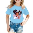 thumbnail image 1 of PMVFHDE Hauts Mignons pour Fille Hauts Tendance pour Fille 2025 Hauts d'Été Mignons Hauts à Manches Courtes pour Filles T-Shirt pour Filles T-Shirt Graphique Mignon à Col Rond Manches Courtes T-Shirt Décontracté d'Été Bleu, 11-12 Ans, 1 of 5