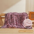 thumbnail image 4 of XeGe Faux Fur Leopard Print Blanket, Soft Cheetah Print Fluffy Bed Blanket, Shaggy Plush Decorative Couch Throw, Cute Animal Print Fuzzy Throw for Sofa Bed Couch, Black and Pink, 60x80, 4 of 6