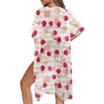 thumbnail image 5 of HELLHERO High Quality Fabrics Swimwear Coverup for Beach Vacation Breathable Free Size Bathing Suit Cover Up Cherry Pattern, 5 of 6