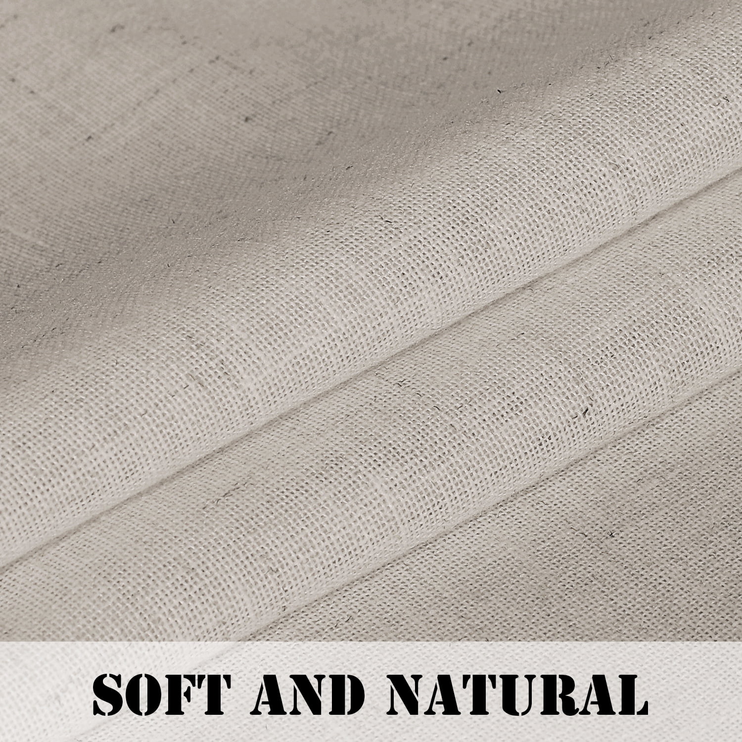 H.VERSAILTEX Linen Sheer Curtains 2 Panel Sets 72 Inch Length- Semi Transparent Privacy Sheer Vertical Curtains & Drapes for Villa/Cottage, Angora, 52 x 72 Inch