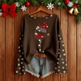 thumbnail image 2 of Fiaer Long Sleeve Shirts for Women Christmas Fall Plus Size Xmas T Shirts Glass Snowflake Fashion Tshirts Loose Fit Casual Holiday Tops Coffee XXL, 2 of 3