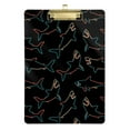 thumbnail image 6 of ALAZA Plastic Clipboard A4 Letter Size Decorative Clipboards for Students Women Men 9" x 12.5" Neon Sharks Line, 6 of 6