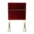 thumbnail image 4 of Boly 22 Inch Dining Side Chair Armchair- Maroon Velvet- Gold Steel Frame, 4 of 6