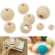 Wirlsweal 1 Set 6-25mm Wooden Beads Mixed Size Smooth Surface Ultralight Burr-Free No Odor Multipurpose Rustic Jewelry Craft Making DIY Handmade Beads Holiday Gift
