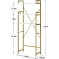thumbnail image 3 of Over-The-Toilet Storage Rack with 3-Tier Shelves, Space Saver Toilet Shelf, Bathroom Storage Organizer with Hooks for Over-Toilet Storage (Black), 3 of 10