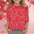 thumbnail image 2 of TZEWGL Tees For Toddler Fashion Functional Printed Crew Neck 3/4 Quarter Sleeve Blouse For Infnants size 13-14T, 2 of 5
