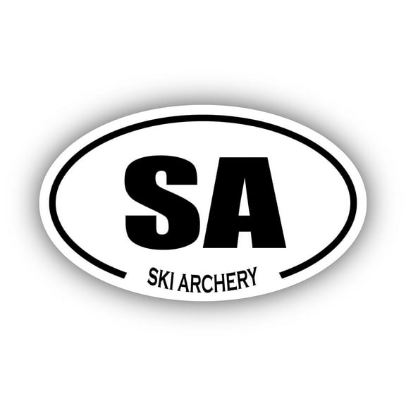 Ski Archery SA Oval Bumper Sticker 3M Vinyl Decal 3 in x 5 in