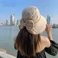 thumbnail image 2 of SikaFu New Hat Girl Spring And Summer Versatile Bow Fisherman Hat Sweet Casual Shading Big Eaves Solar Hat, 2 of 9