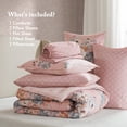thumbnail image 5 of Vintage Floral Bedding Sets King Size Pink Multicolor Reversible Comforter with Sheets Shams, 5 of 12