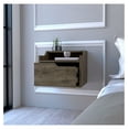 thumbnail image 5 of Floating Nightstand with Drawer, Dark Brown - Modern Bedroom Side Table with Storage, Wall Mount, 12.9" Height, 15.7" Width, 13.2" Depth, 5 of 7