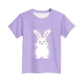 thumbnail image 5 of LEKWK Toddler Girls T-Shirt Cute White Bunny Graphic Short Sleeve Crew Neck Tee Soft Cotton Easter Holiday Spring Casual Tops, 5 of 5