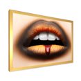thumbnail image 2 of Designart 'Woman Lips With Black & Orange Lipstick' Modern Framed Art Print, 2 of 4