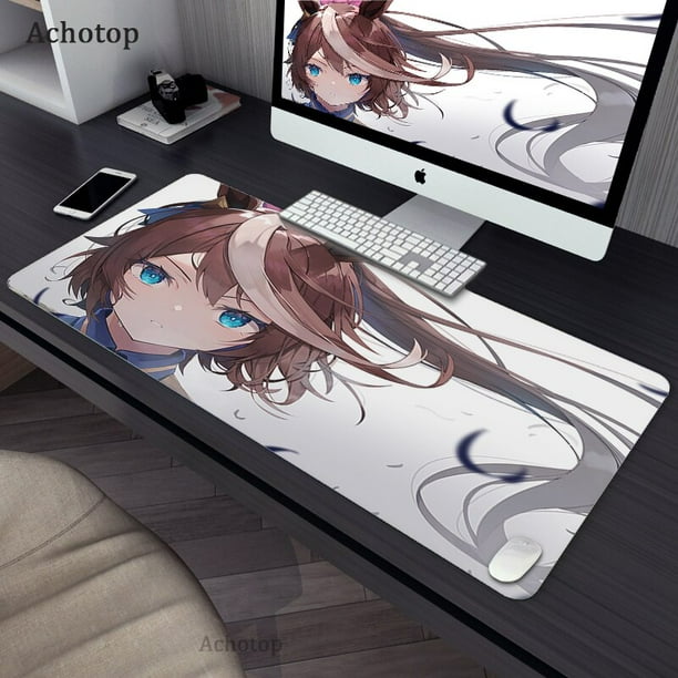 Alfombrilla de ratón grande Anime UmaMusume: Pretty Derby, alfombrilla de ratón para Gaming, Tokai Teio, alfombrilla de ratón para ordenador, alfombrilla de goma con borde de bloqueo para teclado qiuyongming unisex