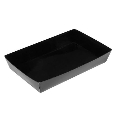 

Matsuri Vision Rectangle Black Paper Medium Sushi Tray - 8 x 5 x 1 1/2 - 100 count box