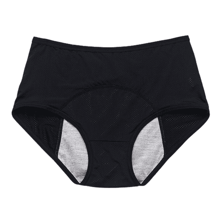 Fulorrnie Underwear for Women Plus Size High Waist Comfort Panties Briefs Elastic Flat Seams Leakproof Panty  Black  XXL