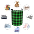 thumbnail image 6 of Gaeub Buffalo Plaid Green Black Dirty Clothes Storage Basket, Toy Storage Bin for Storing Clothing, Diapers, Toys - Small, 6 of 8