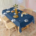 thumbnail image 6 of Paw Print Rectangle Tablecloth 60"x120",Waterproof Polyester Rectangle Table Cloth, Wipeable Spillproof Polyester Tablecloth for Dining, Camping, Indoor and Outdoor, 6 of 6
