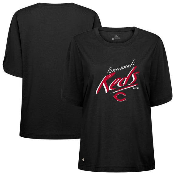 Women's Levelwear Black Cincinnati Reds Bloom Sizzle T-Shirt